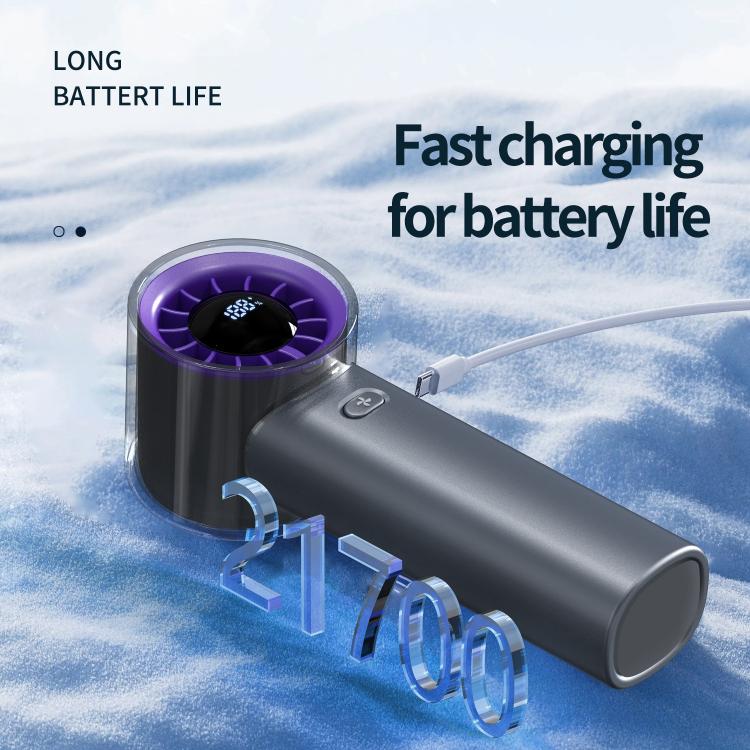 HX-F369 LED Digital Display High Speed Handheld Fan(White) - Electric Fans by buy2fix | Online Shopping UK | buy2fix