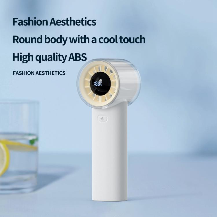 HX-F369 LED Digital Display High Speed Handheld Fan(White) - Electric Fans by buy2fix | Online Shopping UK | buy2fix