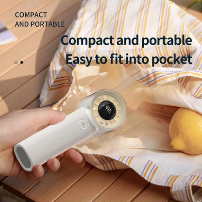 HX-F369 LED Digital Display High Speed Handheld Fan(White) - Electric Fans by buy2fix | Online Shopping UK | buy2fix