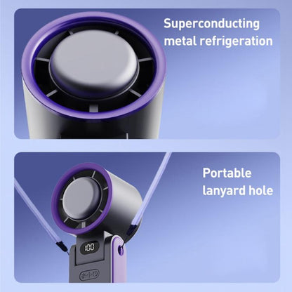 Y19 Smart Ice Compress Folding Handheld Fan(Ice Blue Purple) - Electric Fans by buy2fix | Online Shopping UK | buy2fix