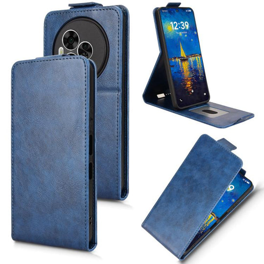 For TCL NxtPaper 60 Ultra 5G Magnetic Vertical Flip Leather Phone Case with Buckle(Blue)