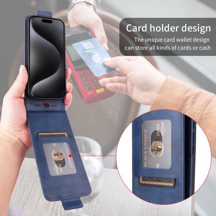 For Google Pixel 10 5G / 10 Pro 5G Magnetic Vertical Flip Leather Phone Case with Buckle(Blue) - Google Cases by buy2fix | Online Shopping UK | buy2fix