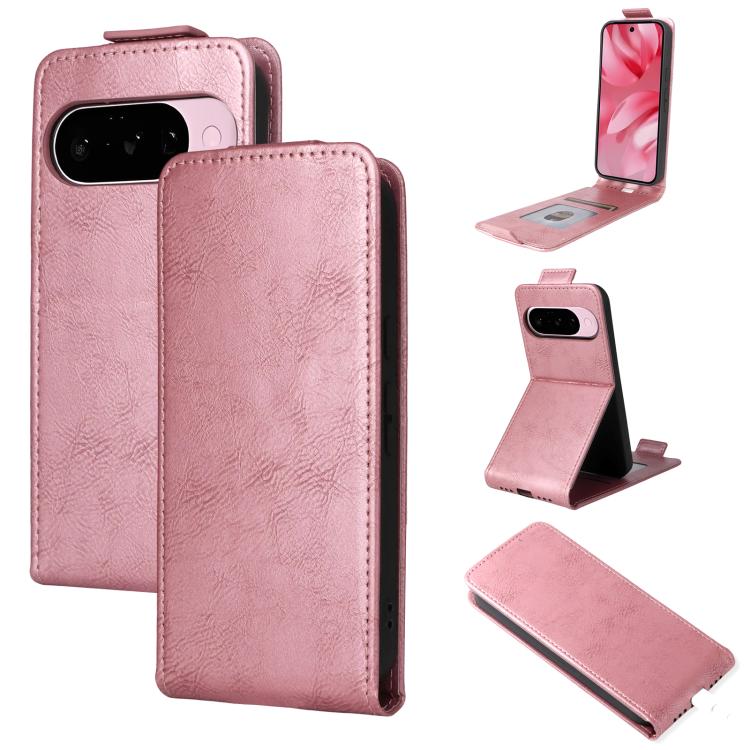 For Google Pixel 10 5G / 10 Pro 5G Magnetic Vertical Flip Leather Phone Case with Buckle(Rose Gold) - Google Cases by buy2fix | Online Shopping UK | buy2fix