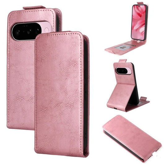 For Google Pixel 10 5G / 10 Pro 5G Magnetic Vertical Flip Leather Phone Case with Buckle(Rose Gold) - Google Cases by buy2fix | Online Shopping UK | buy2fix