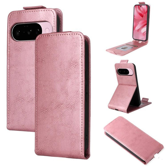 For Google Pixel 10 5G / 10 Pro 5G Magnetic Vertical Flip Leather Phone Case with Buckle(Rose Gold)