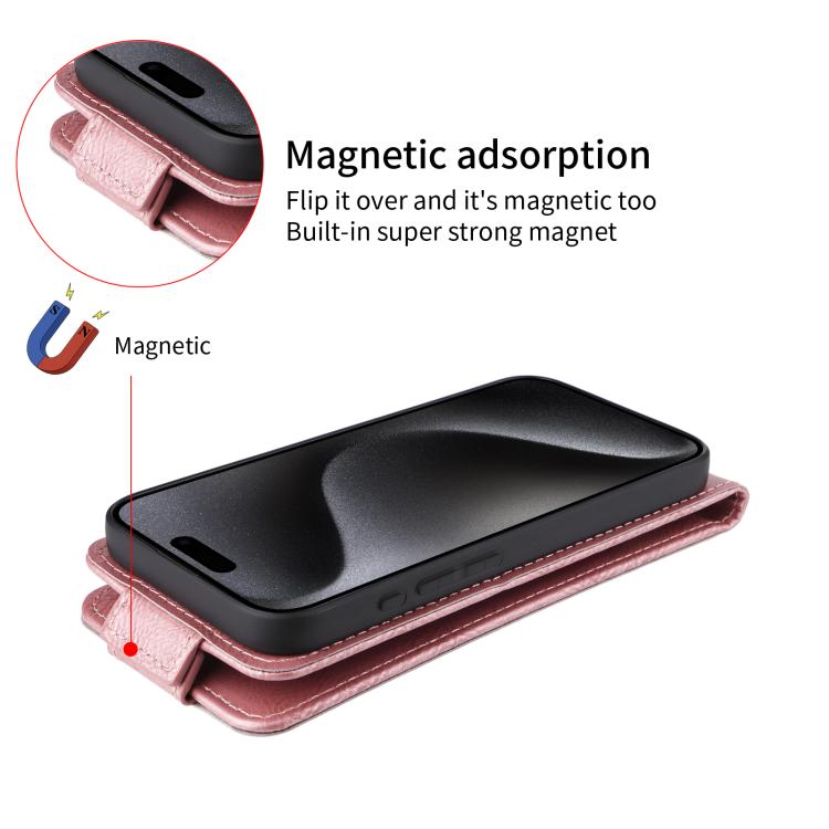 For Google Pixel 10 5G / 10 Pro 5G Magnetic Vertical Flip Leather Phone Case with Buckle(Rose Gold) - Google Cases by buy2fix | Online Shopping UK | buy2fix