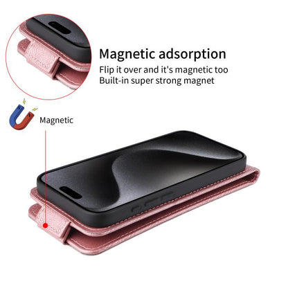 For Google Pixel 10 5G / 10 Pro 5G Magnetic Vertical Flip Leather Phone Case with Buckle(Rose Gold) - Google Cases by buy2fix | Online Shopping UK | buy2fix