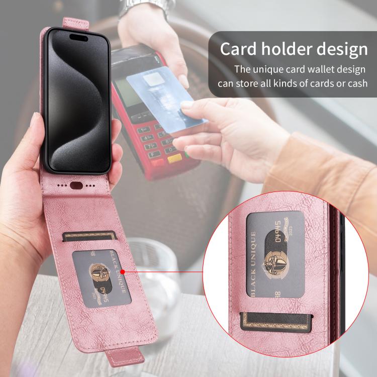 For Google Pixel 10 5G / 10 Pro 5G Magnetic Vertical Flip Leather Phone Case with Buckle(Rose Gold) - Google Cases by buy2fix | Online Shopping UK | buy2fix