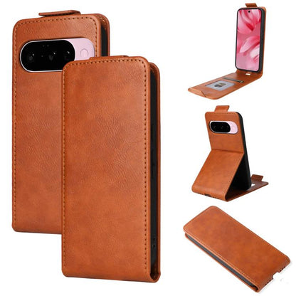 For Google Pixel 10 5G / 10 Pro 5G Magnetic Vertical Flip Leather Phone Case with Buckle(Brown) - Google Cases by buy2fix | Online Shopping UK | buy2fix
