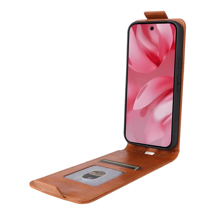 For Google Pixel 10 5G / 10 Pro 5G Magnetic Vertical Flip Leather Phone Case with Buckle(Brown) - Google Cases by buy2fix | Online Shopping UK | buy2fix