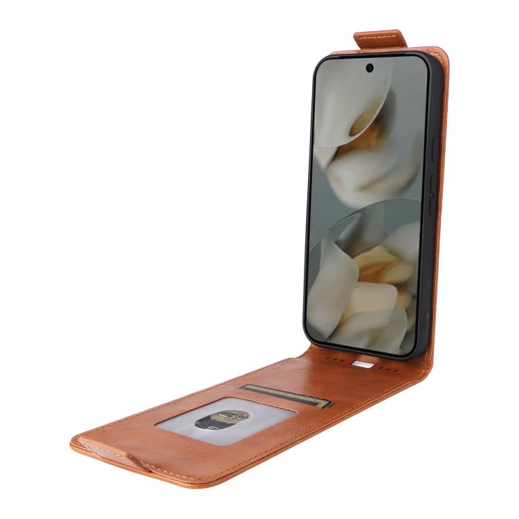 For Google Pixel 10 Pro XL 5G Magnetic Vertical Flip Leather Phone Case with Buckle(Brown) - Google Cases by buy2fix | Online Shopping UK | buy2fix