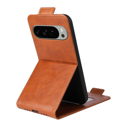 For Google Pixel 10 Pro XL 5G Magnetic Vertical Flip Leather Phone Case with Buckle(Brown) - Google Cases by buy2fix | Online Shopping UK | buy2fix