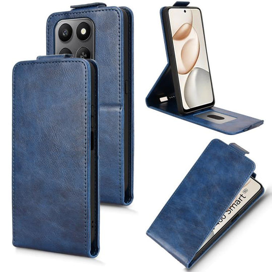 For Honor 400 Smart 5G Magnetic Vertical Flip Leather Phone Case with Buckle(Blue)