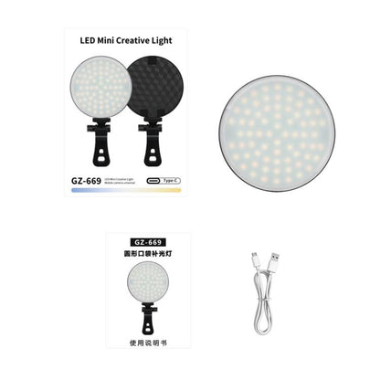 GZ-669 Full Color Round Portable Pocket Fill Light(Cold/Warm/White Light) - Selfie Light by buy2fix | Online Shopping UK | buy2fix