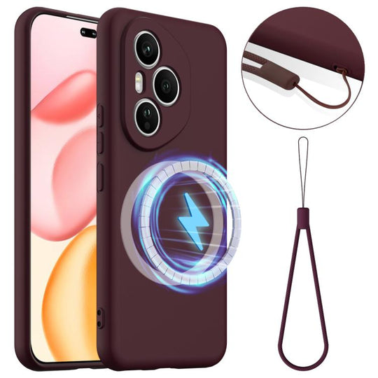 For Honor 400 Pro Global 160.8mm Shockproof Silicone Magsafe Phone Case(Plum Color)
