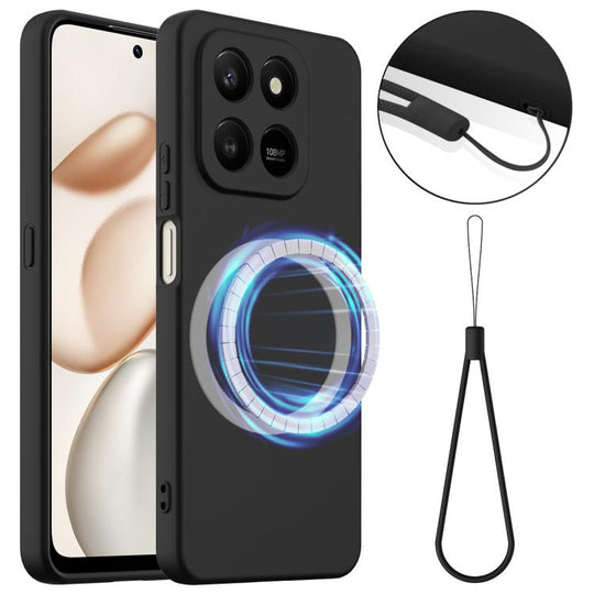 For Honor 400 Smart / X7d Shockproof Silicone Magsafe Phone Case(Black)