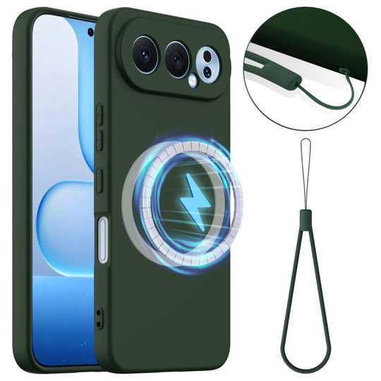 For Honor 500 Pro Global 155.8mm Shockproof Silicone Magsafe Phone Case(Dark Green)