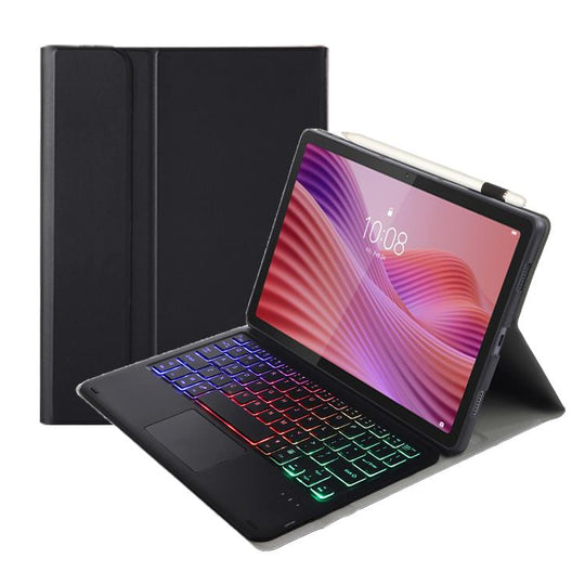 For Lenovo Tab 10.1 / ZhaoYang K10C 10.1 AM29-AS Ultra-thin Detachable Backlight Bluetooth Keyboard Leather Tablet Case with Touchpad(Black)