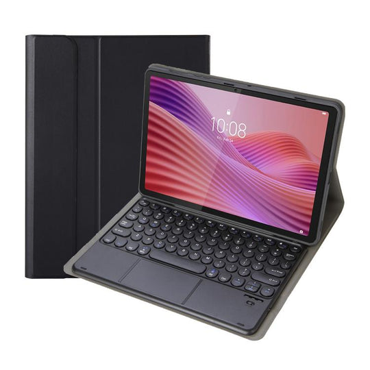 For Lenovo Tab 10.1 / ZhaoYang K10C 10.1 YAM29-A Ultra-thin Detachable Round Keycap Bluetooth Keyboard Leather Tablet Case with Touchpad(Black)