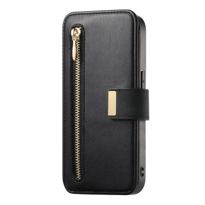 For iPhone 15 Pro Ring Zipper Wallet RFID Blocking MagSafe Leather Phone Case(Black) - iPhone 15 Pro Cases by buy2fix | Online Shopping UK | buy2fix