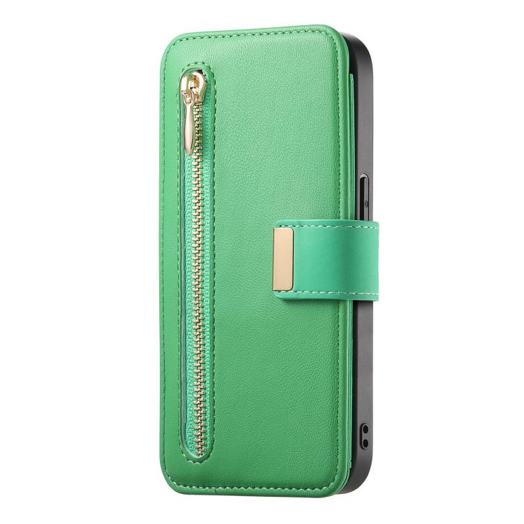For iPhone 11 Pro Max Ring Zipper Wallet RFID Blocking MagSafe Leather Phone Case(Green) - iPhone 11 Pro Max Cases by buy2fix | Online Shopping UK | buy2fix