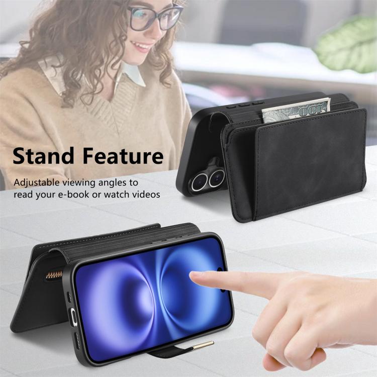 For iPhone XS Max Ring Zipper Wallet RFID Blocking MagSafe Leather Phone Case(Black) - More iPhone Cases by buy2fix | Online Shopping UK | buy2fix