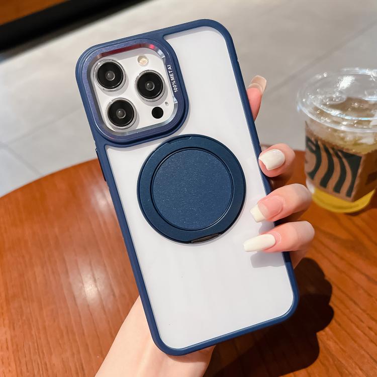 For iPhone 15 Pro Transparent MagSafe Magnetic Holder Phone Case(Blue) - iPhone 15 Pro Cases by buy2fix | Online Shopping UK | buy2fix