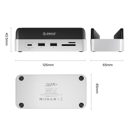 ORICO VSP10 Mini Dock Desktop Storage Expansion Multi-function Holder for Mac Mini 2024, Memory Capacity:4TB(Silver) - MINI PC Accessories & Gadgets by ORICO | Online Shopping UK | buy2fix