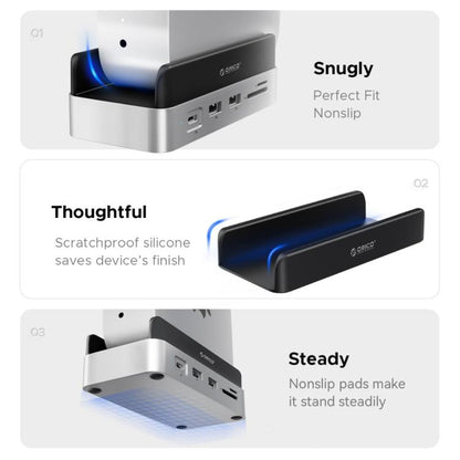 ORICO VSP10 Mini Dock Desktop Storage Expansion Multi-function Holder for Mac Mini 2024, Memory Capacity:512GB(Silver) - MINI PC Accessories & Gadgets by ORICO | Online Shopping UK | buy2fix