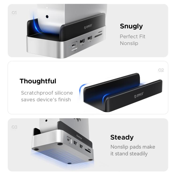 ORICO VSP10 Mini Dock Desktop Storage Expansion Multi-function Holder for Mac Mini 2024, Memory Capacity:4TB(Silver) - MINI PC Accessories & Gadgets by ORICO | Online Shopping UK | buy2fix