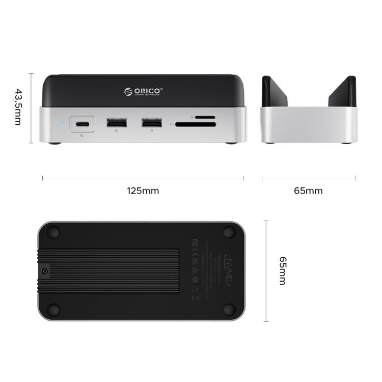 ORICO VS10 Mini Dock Desktop Expansion Multi-function Holder for Mac Mini 2024, without Memory(Silver) - MINI PC Accessories & Gadgets by ORICO | Online Shopping UK | buy2fix