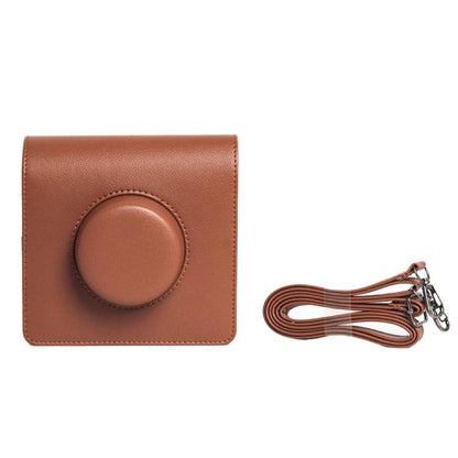 For FUJIFILM instax WIDE Evo Full Body Leather Camera Case Bag with Strap(Brown) - Leather Bag by buy2fix | Online Shopping UK | buy2fix