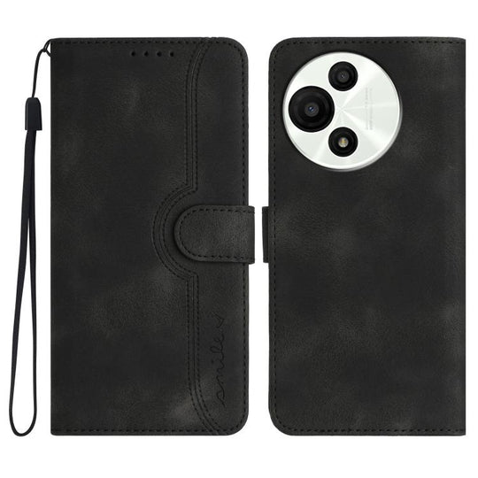 For TCL 60 SE / TCL 605 Heart Pattern Skin Feel Leather Phone Case(Black)
