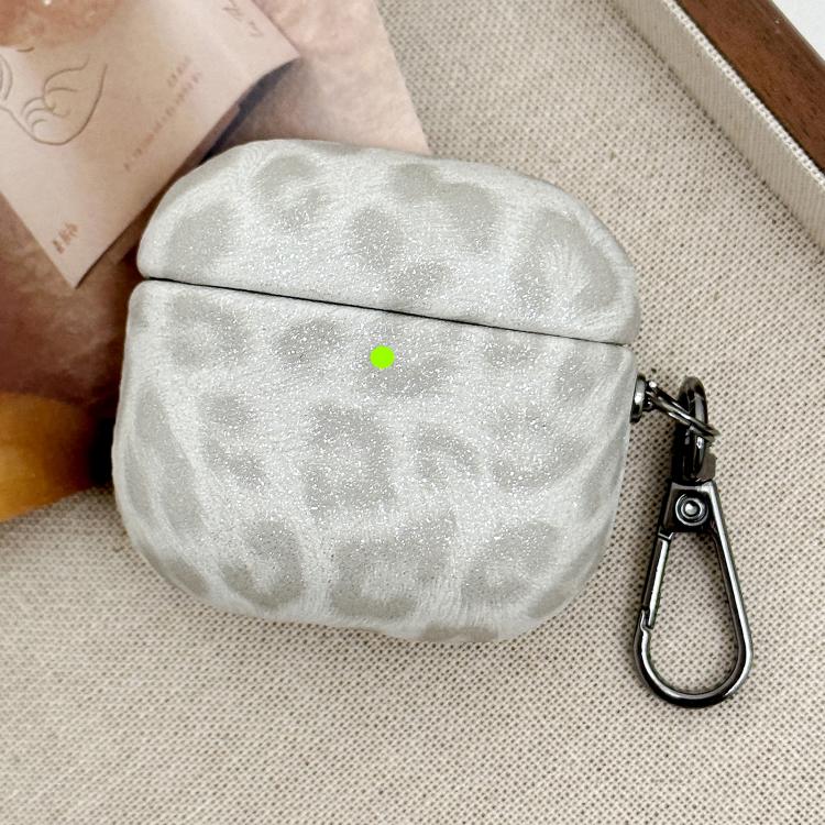 For AirPods Pro 2 Leopard Texture Wireless Earphone PC Case(White) - For AirPods Pro 2 by buy2fix | Online Shopping UK | buy2fix