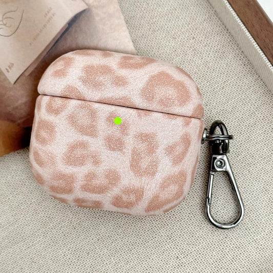 For AirPods Pro Leopard Texture Wireless Earphone PC Case(Pink) - For AirPods Pro by buy2fix | Online Shopping UK | buy2fix