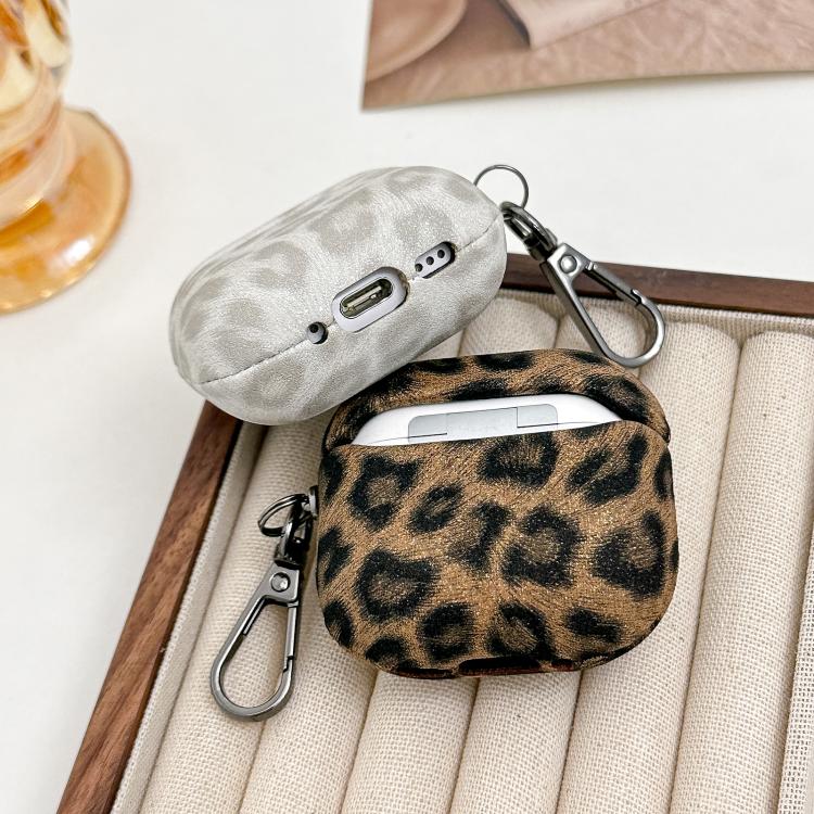 For AirPods Pro Leopard Texture Wireless Earphone PC Case(Pink) - For AirPods Pro by buy2fix | Online Shopping UK | buy2fix