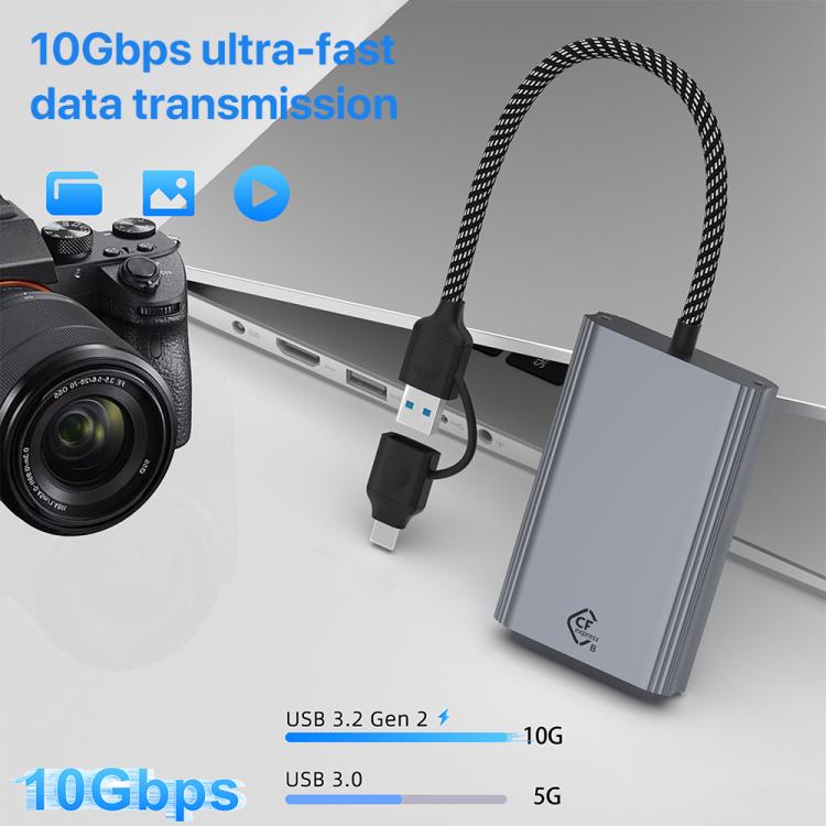 Type-C / USB to CFexpress Type-B Card Reader(Grey) -  by buy2fix | Online Shopping UK | buy2fix