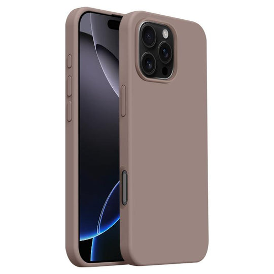 For iPhone 16 Pro Max Burom Cloud Sensing Ultra-thin Liquid Silicone Full Coverage Phone Case(Qiaoli Brown)