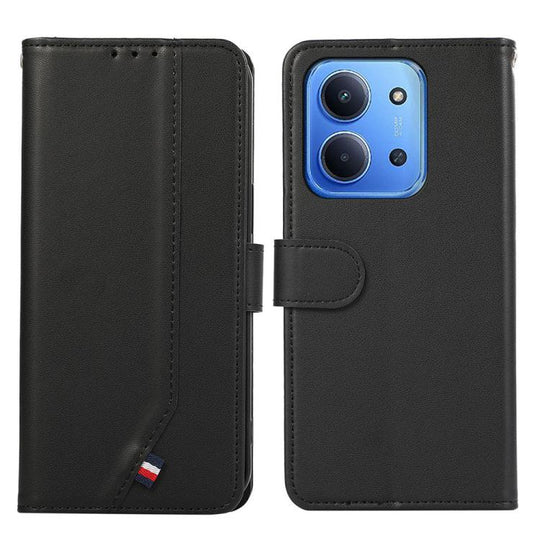 For Redmi 15C 5G / 4G EU 173mm ABEEL Delicate Texture Splicing RFID Leather Phone Case(Black)