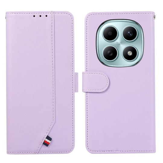 For Redmi Note 15 5G Global 164mm ABEEL Delicate Texture Splicing RFID Leather Phone Case(Purple)