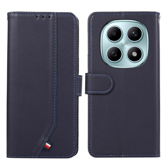 For Redmi Note 15 5G Global 164mm ABEEL Delicate Texture Splicing RFID Leather Phone Case(Blue)
