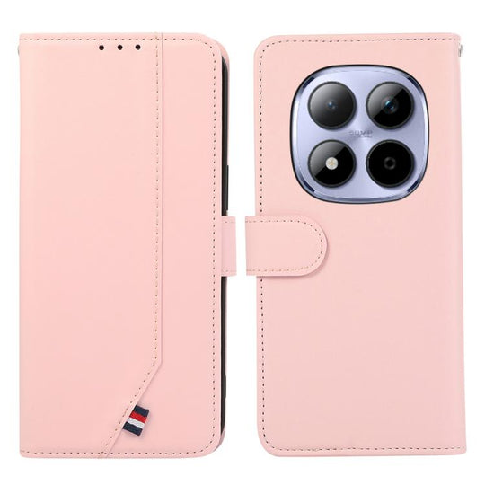 For Redmi Note 15 Pro 5G Global 163.6mm ABEEL Delicate Texture Splicing RFID Leather Phone Case(Pink)
