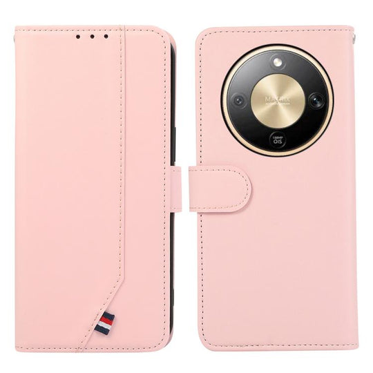 For Honor X9d 5G / Magic8 Lite ABEEL Delicate Texture Splicing RFID Leather Phone Case(Pink)