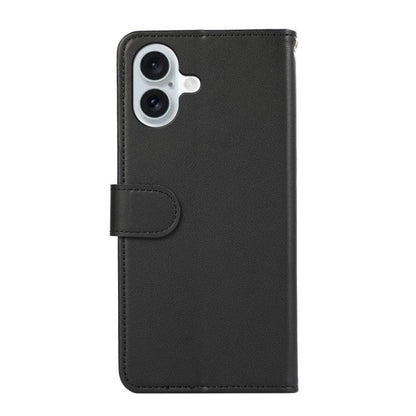 For iPhone 17 ABEEL Delicate Texture Splicing RFID Leather Phone Case(Black) - iPhone 17 Cases by buy2fix | Online Shopping UK | buy2fix