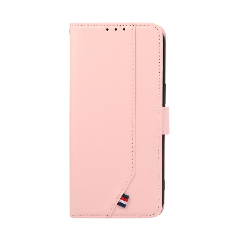 For iPhone 17 ABEEL Delicate Texture Splicing RFID Leather Phone Case(Pink) - iPhone 17 Cases by buy2fix | Online Shopping UK | buy2fix