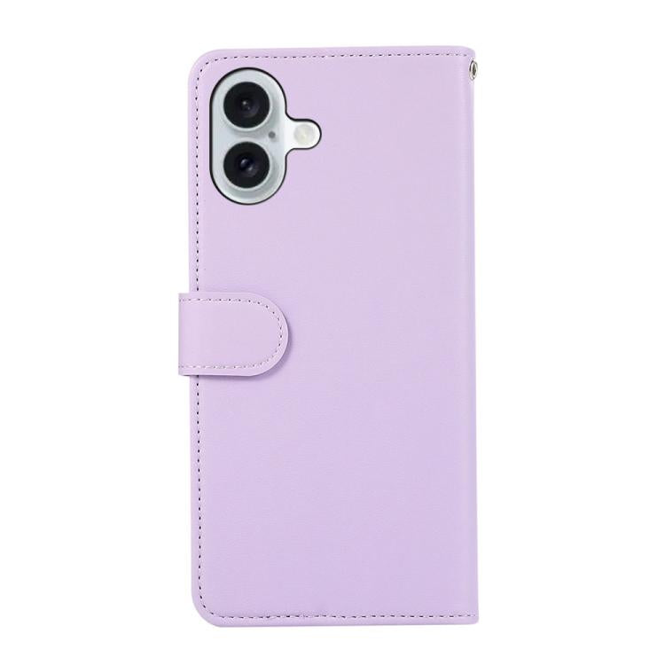 For iPhone 17 ABEEL Delicate Texture Splicing RFID Leather Phone Case(Purple) - iPhone 17 Cases by buy2fix | Online Shopping UK | buy2fix