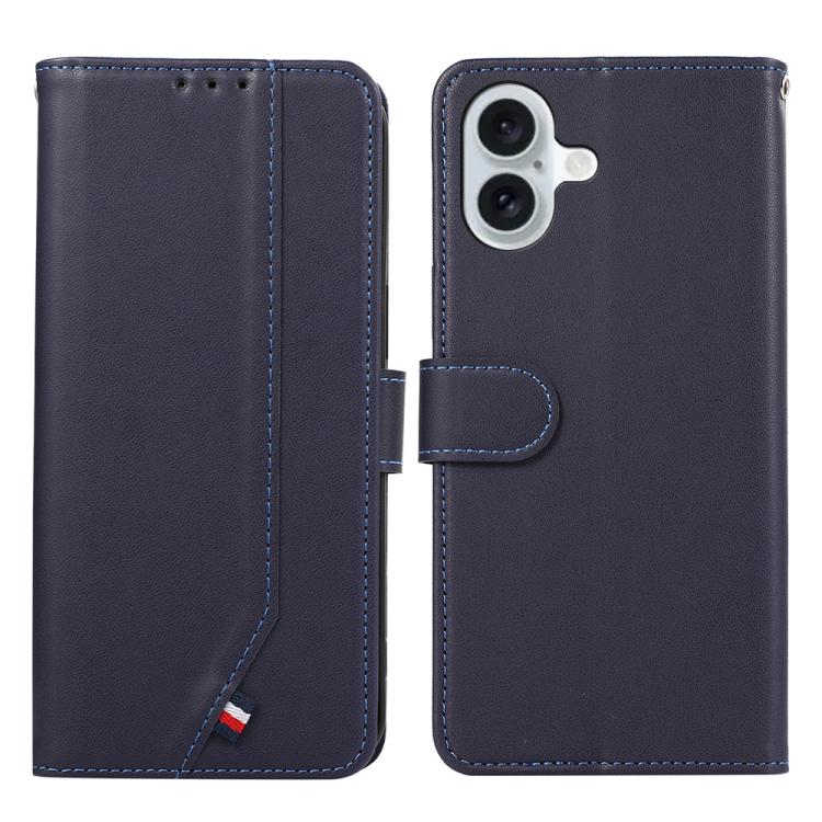 For iPhone 17 ABEEL Delicate Texture Splicing RFID Leather Phone Case(Blue) - iPhone 17 Cases by buy2fix | Online Shopping UK | buy2fix