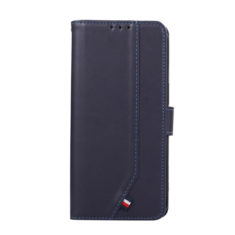 For iPhone 17 ABEEL Delicate Texture Splicing RFID Leather Phone Case(Blue) - iPhone 17 Cases by buy2fix | Online Shopping UK | buy2fix
