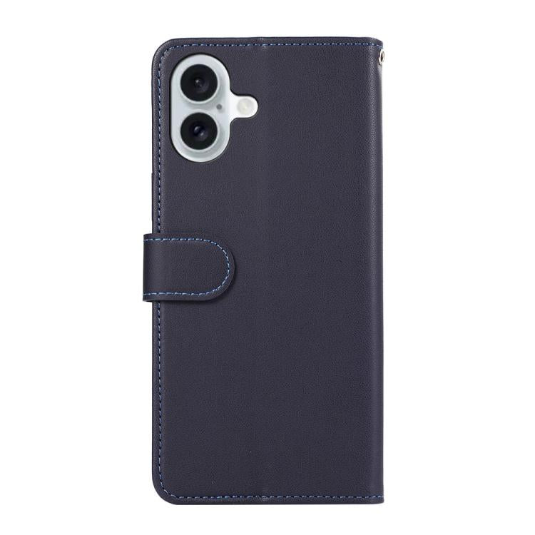 For iPhone 17 ABEEL Delicate Texture Splicing RFID Leather Phone Case(Blue) - iPhone 17 Cases by buy2fix | Online Shopping UK | buy2fix