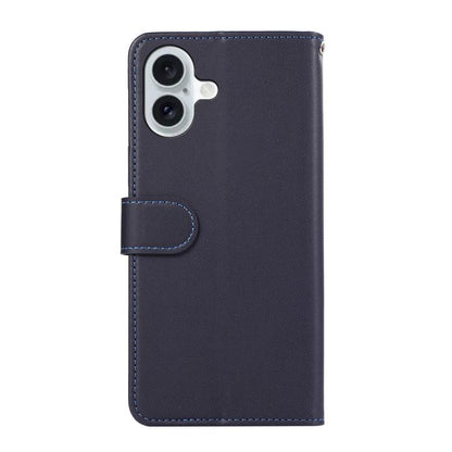 For iPhone 17 ABEEL Delicate Texture Splicing RFID Leather Phone Case(Blue) - iPhone 17 Cases by buy2fix | Online Shopping UK | buy2fix